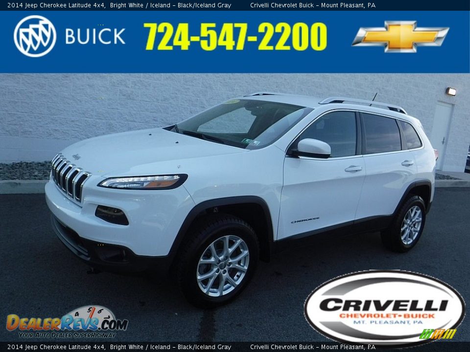 2014 Jeep Cherokee Latitude 4x4 Bright White / Iceland - Black/Iceland Gray Photo #1