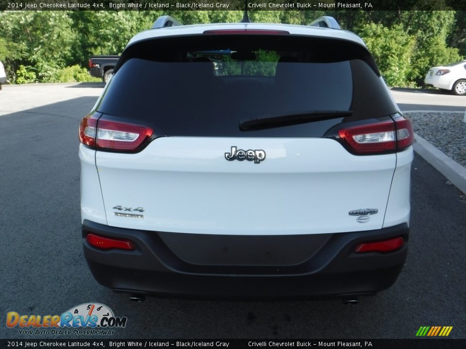 2014 Jeep Cherokee Latitude 4x4 Bright White / Iceland - Black/Iceland Gray Photo #10