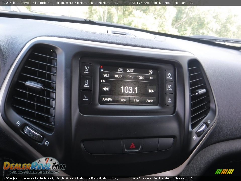 2014 Jeep Cherokee Latitude 4x4 Bright White / Iceland - Black/Iceland Gray Photo #19
