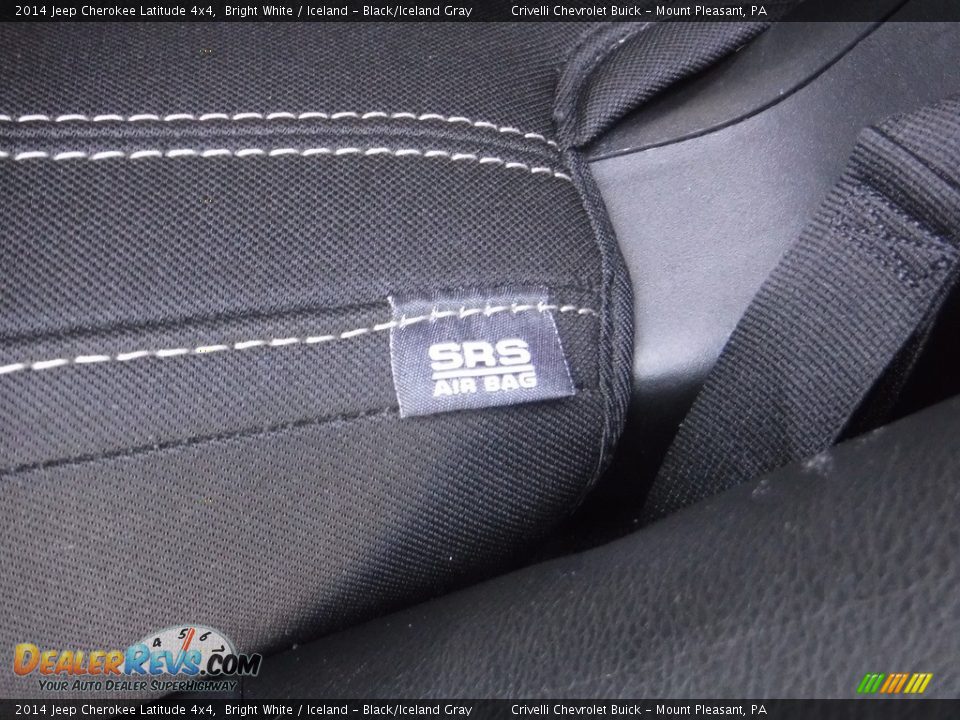 2014 Jeep Cherokee Latitude 4x4 Bright White / Iceland - Black/Iceland Gray Photo #28