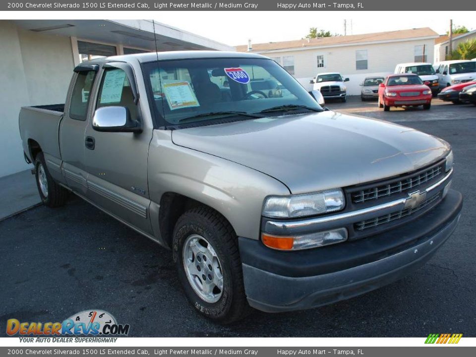 2000 Chevrolet Silverado 1500 LS Extended Cab Light Pewter Metallic / Medium Gray Photo #1