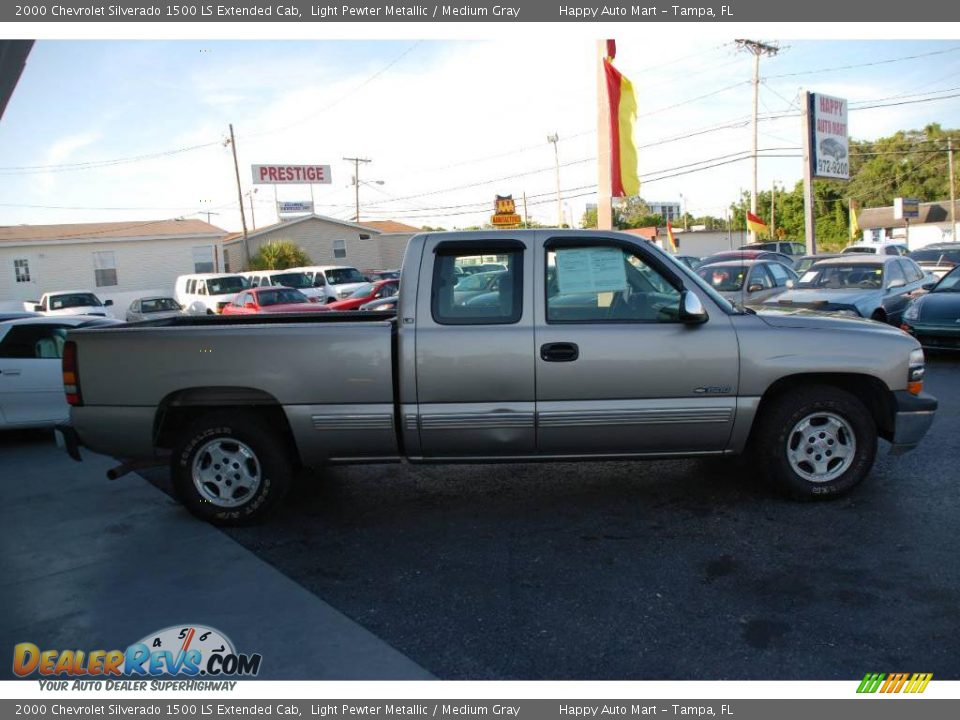 2000 Chevrolet Silverado 1500 LS Extended Cab Light Pewter Metallic / Medium Gray Photo #4