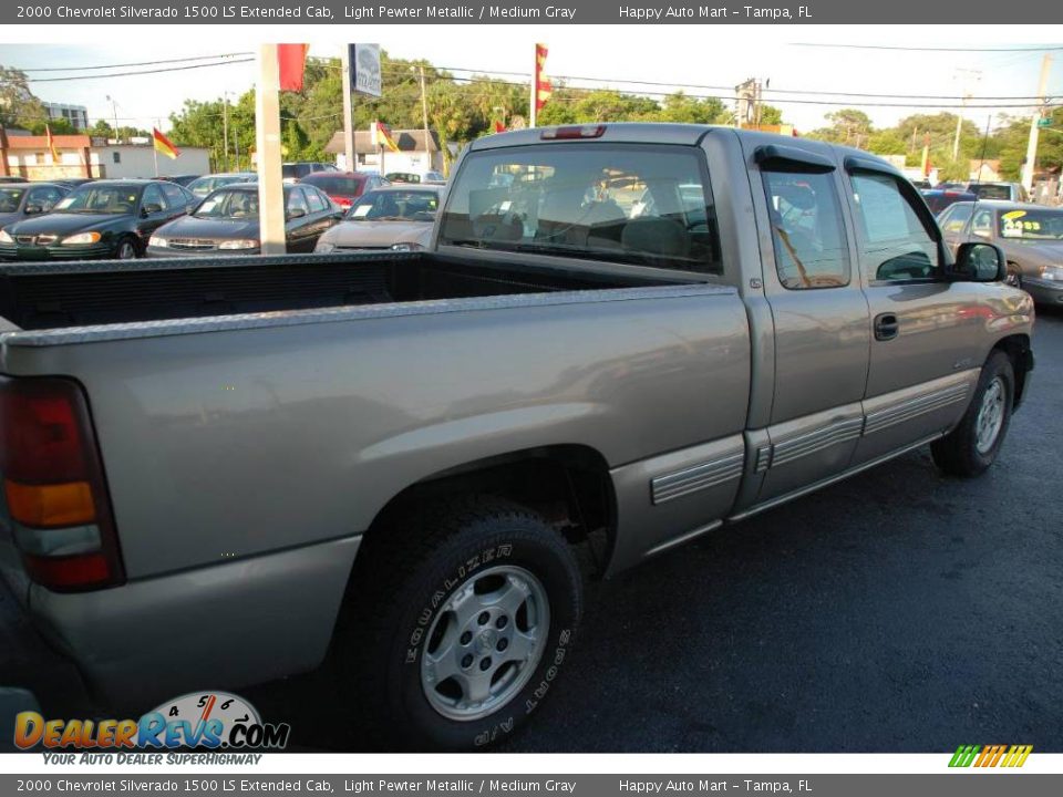 2000 Chevrolet Silverado 1500 LS Extended Cab Light Pewter Metallic / Medium Gray Photo #5