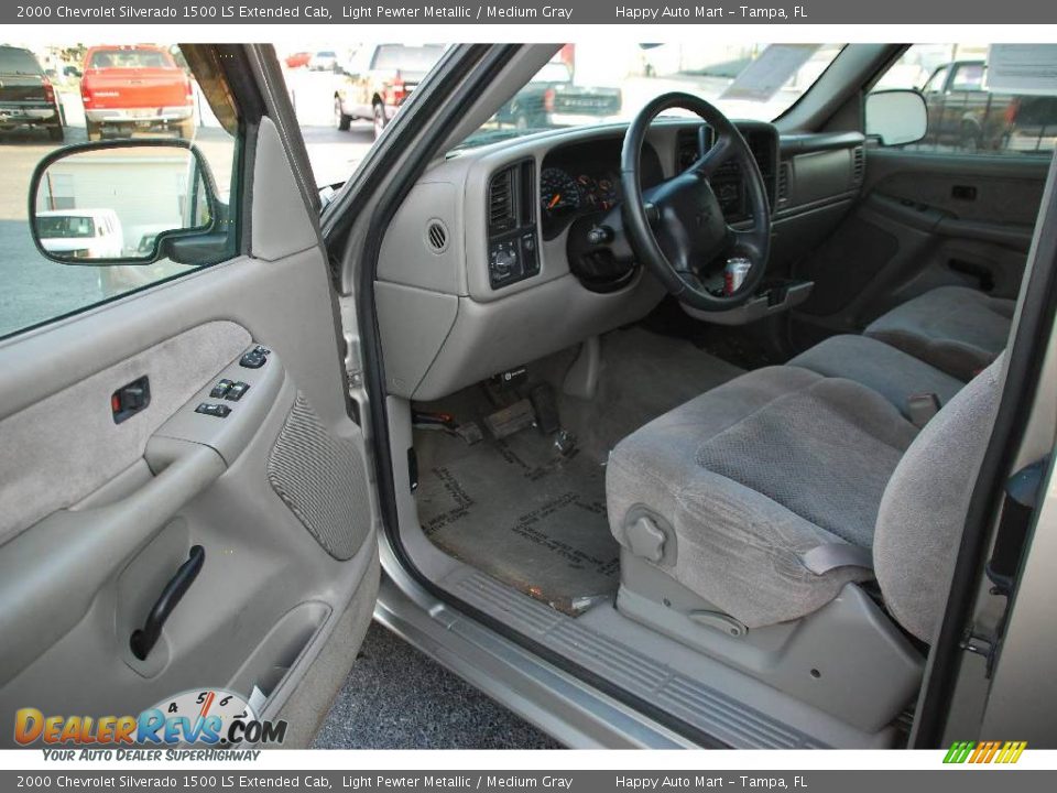 2000 Chevrolet Silverado 1500 LS Extended Cab Light Pewter Metallic / Medium Gray Photo #7