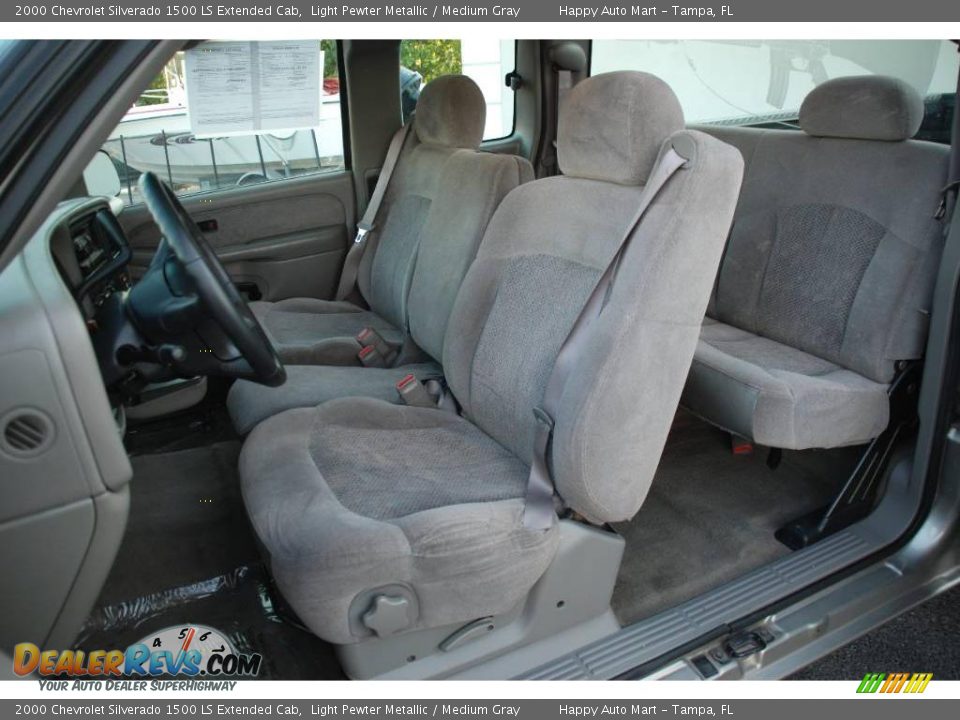 2000 Chevrolet Silverado 1500 LS Extended Cab Light Pewter Metallic / Medium Gray Photo #8