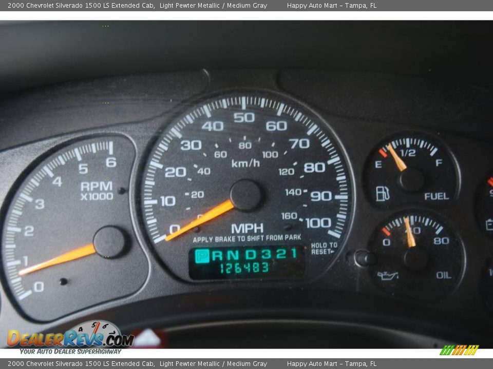 2000 Chevrolet Silverado 1500 LS Extended Cab Light Pewter Metallic / Medium Gray Photo #9