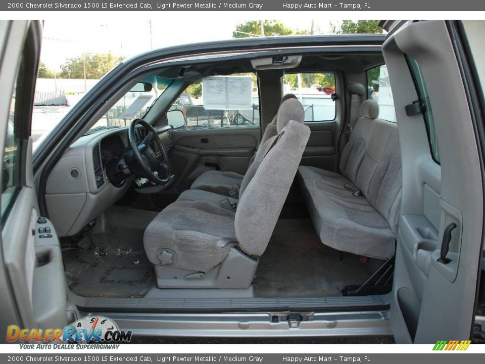2000 Chevrolet Silverado 1500 LS Extended Cab Light Pewter Metallic / Medium Gray Photo #10