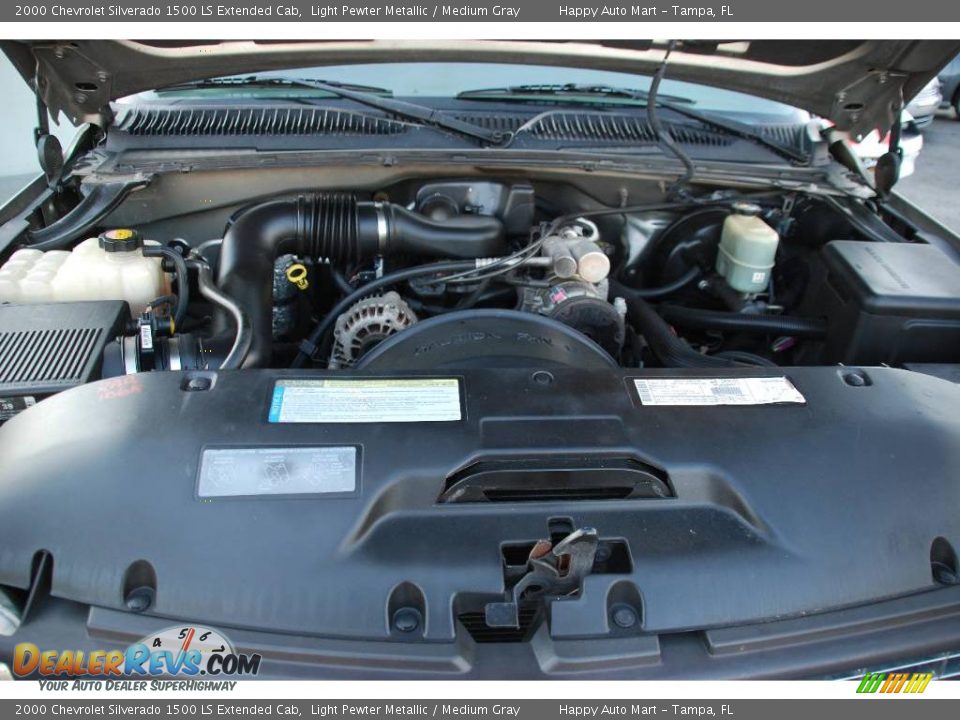 2000 Chevrolet Silverado 1500 LS Extended Cab Light Pewter Metallic / Medium Gray Photo #15