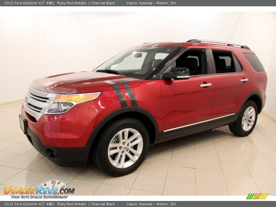 2013 Ford Explorer XLT 4WD Ruby Red Metallic / Charcoal Black Photo #3