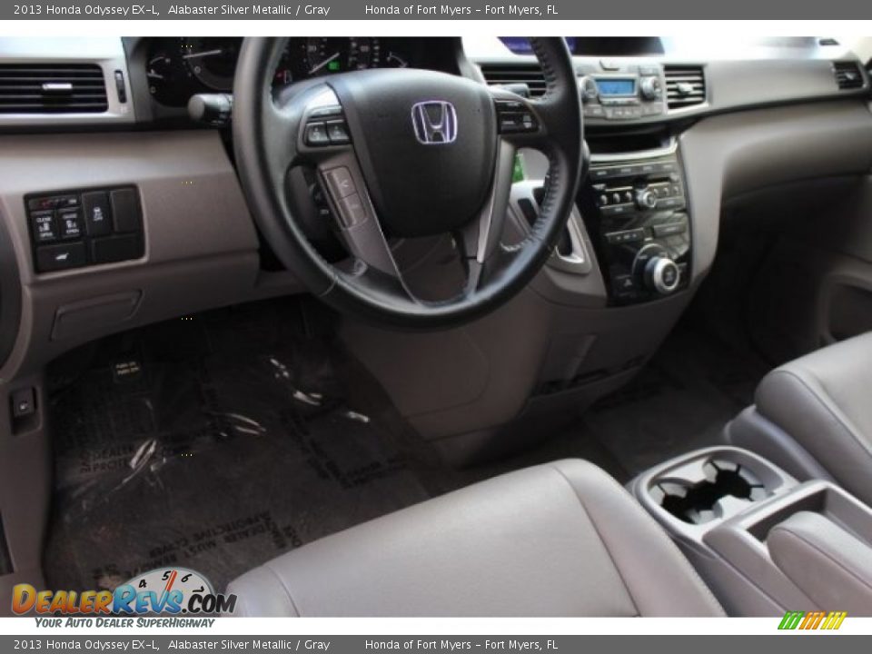 2013 Honda Odyssey EX-L Alabaster Silver Metallic / Gray Photo #11
