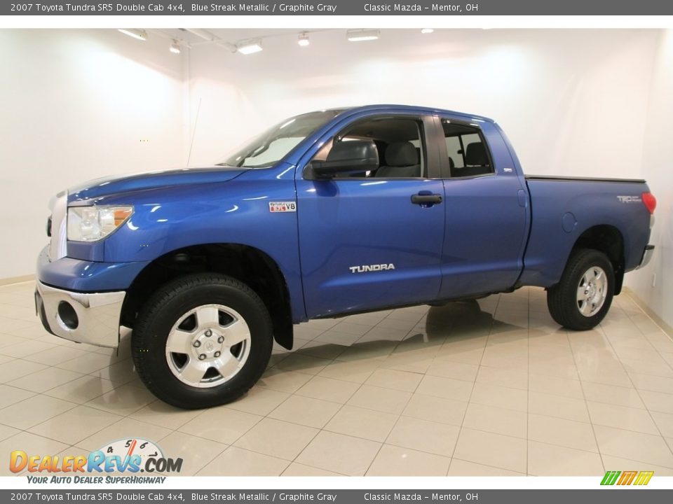 2007 Toyota Tundra SR5 Double Cab 4x4 Blue Streak Metallic / Graphite Gray Photo #3