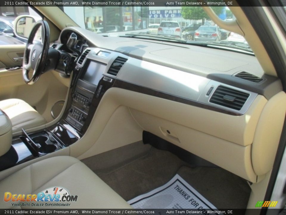 2011 Cadillac Escalade ESV Premium AWD White Diamond Tricoat / Cashmere/Cocoa Photo #24