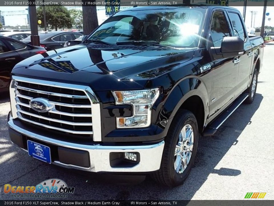 2016 Ford F150 XLT SuperCrew Shadow Black / Medium Earth Gray Photo #7