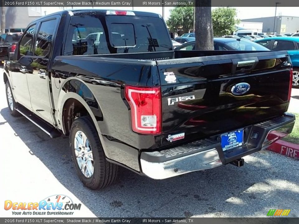 2016 Ford F150 XLT SuperCrew Shadow Black / Medium Earth Gray Photo #8