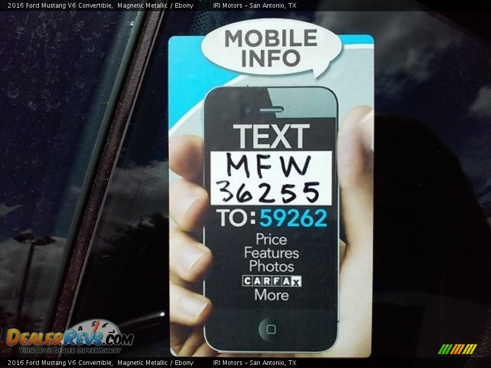 Dealer Info of 2016 Ford Mustang V6 Convertible Photo #1