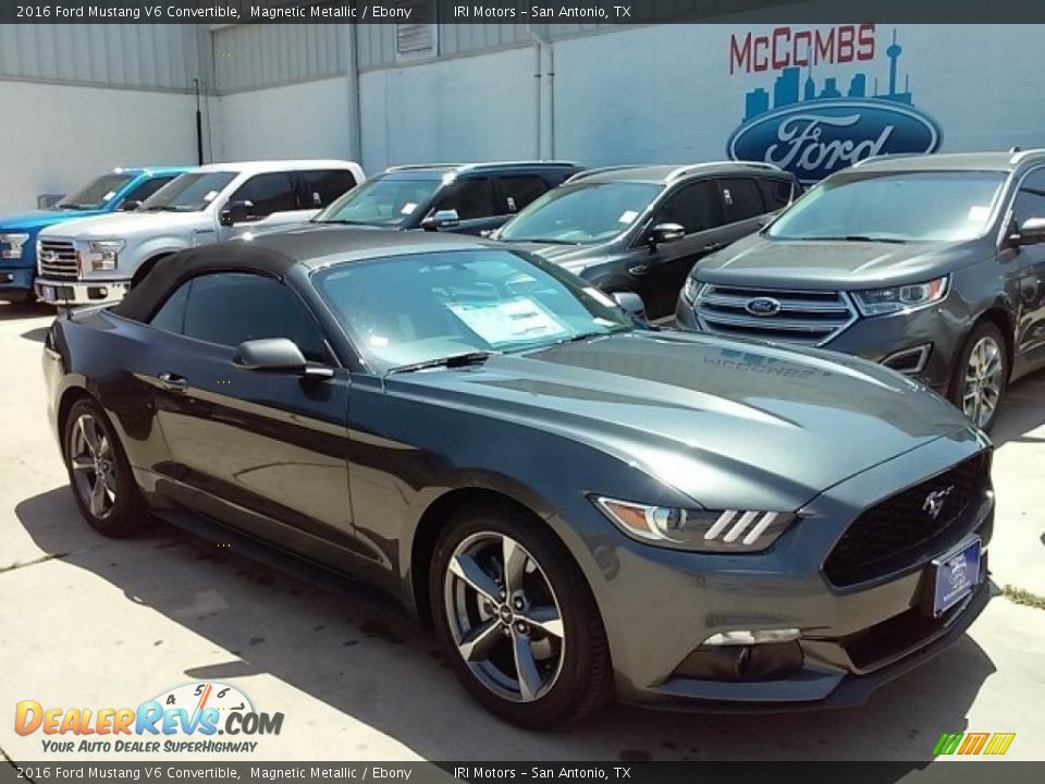 2016 Ford Mustang V6 Convertible Magnetic Metallic / Ebony Photo #2