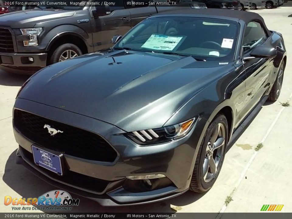 2016 Ford Mustang V6 Convertible Magnetic Metallic / Ebony Photo #7