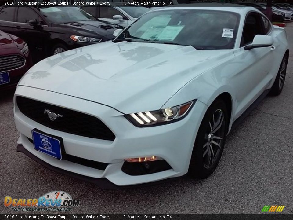 2016 Ford Mustang EcoBoost Coupe Oxford White / Ebony Photo #16