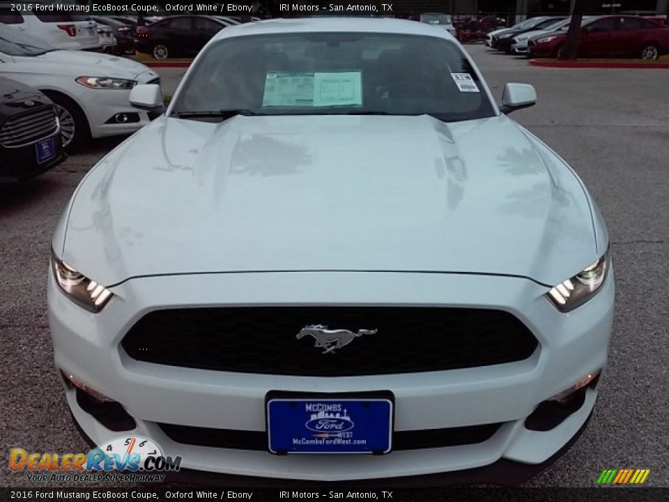 2016 Ford Mustang EcoBoost Coupe Oxford White / Ebony Photo #17