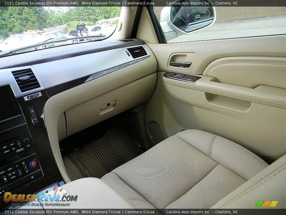2011 Cadillac Escalade ESV Premium AWD White Diamond Tricoat / Cashmere/Cocoa Photo #14