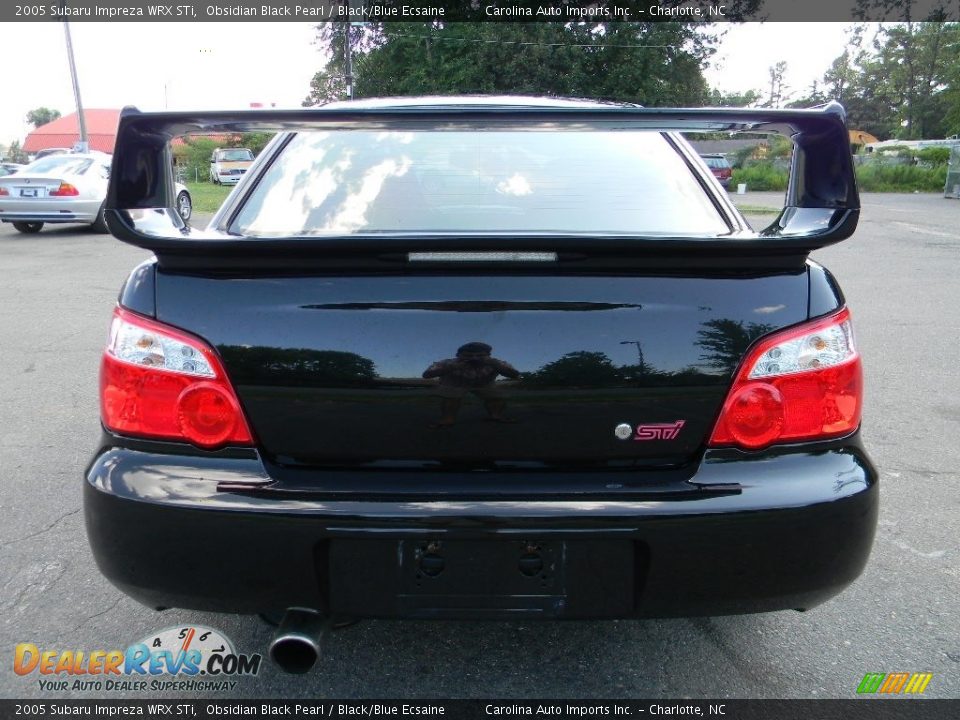 2005 Subaru Impreza WRX STi Obsidian Black Pearl / Black/Blue Ecsaine Photo #9