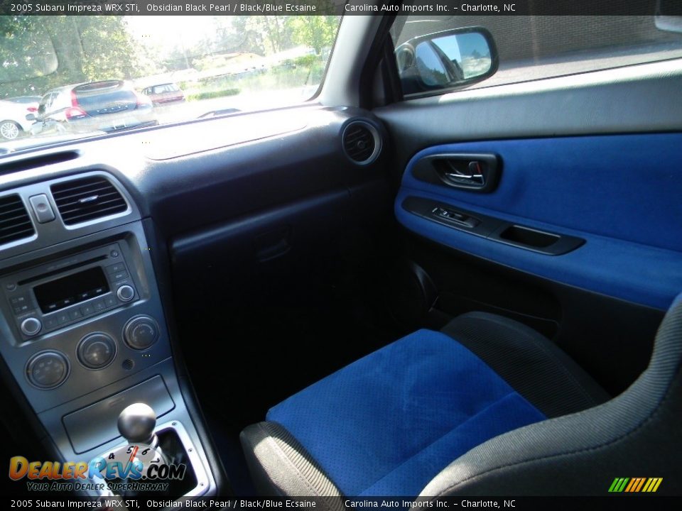 2005 Subaru Impreza WRX STi Obsidian Black Pearl / Black/Blue Ecsaine Photo #14