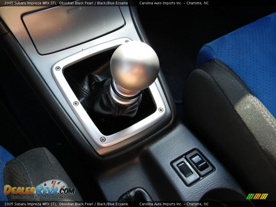 2005 Subaru Impreza WRX STi Obsidian Black Pearl / Black/Blue Ecsaine Photo #17