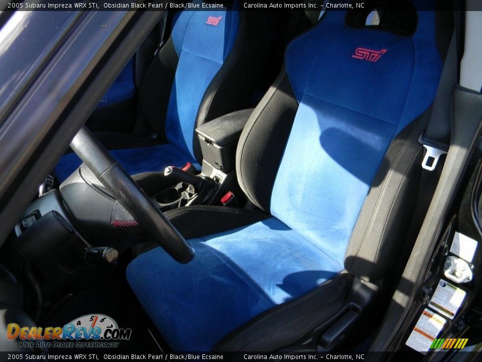 2005 Subaru Impreza WRX STi Obsidian Black Pearl / Black/Blue Ecsaine Photo #20