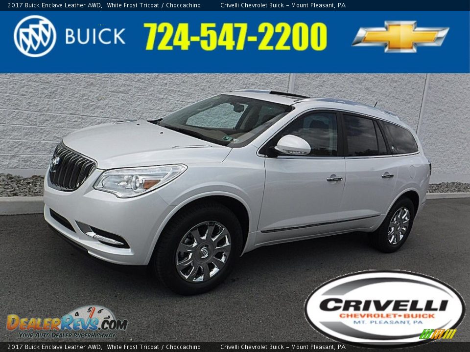 2017 Buick Enclave Leather AWD White Frost Tricoat / Choccachino Photo #1