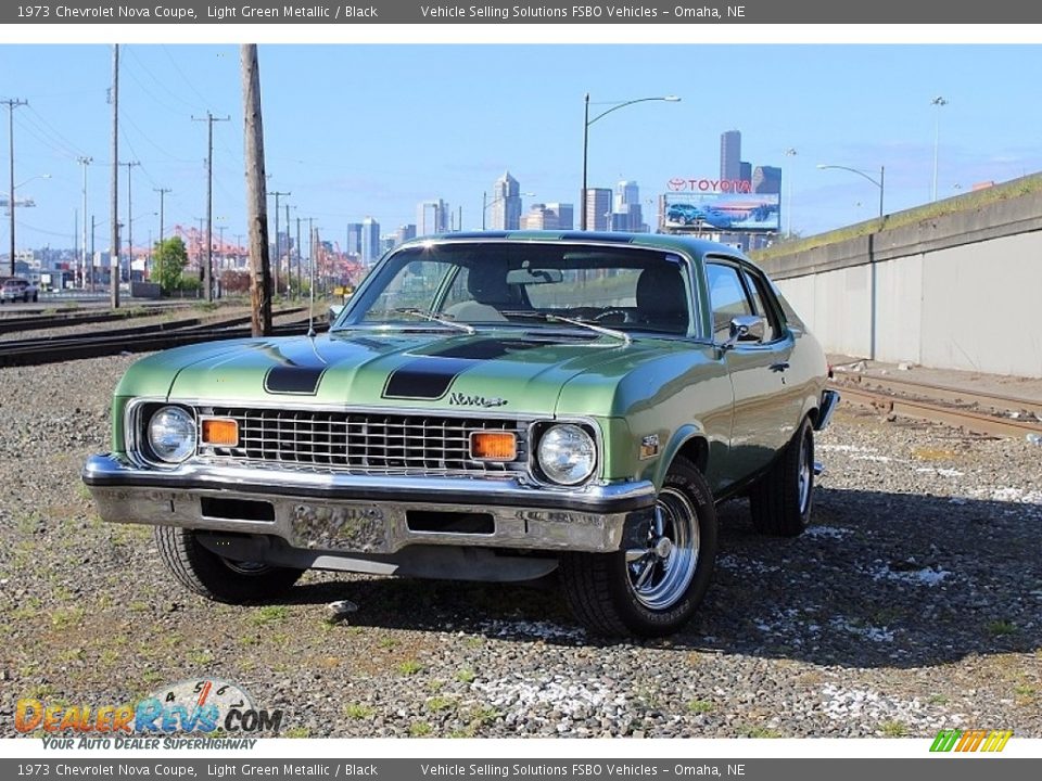 1973 Chevrolet Nova Coupe Light Green Metallic / Black Photo #3