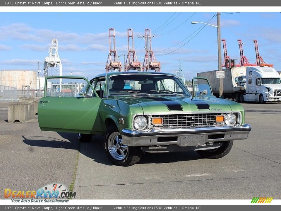 1973 Chevrolet Nova Coupe Light Green Metallic / Black Photo #7