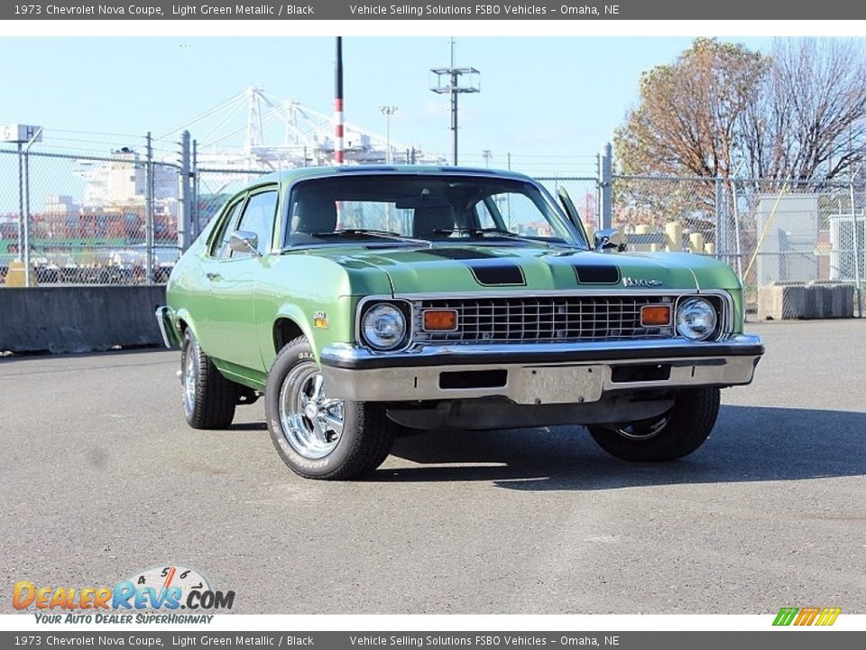 1973 Chevrolet Nova Coupe Light Green Metallic / Black Photo #9