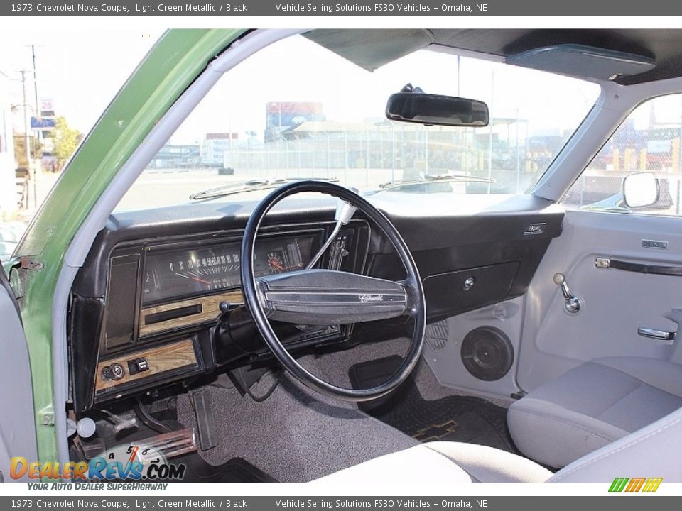 1973 Chevrolet Nova Coupe Light Green Metallic / Black Photo #16