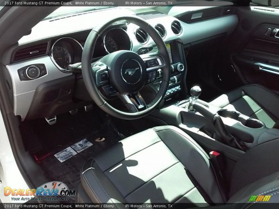 Ebony Interior - 2017 Ford Mustang GT Premium Coupe Photo #8