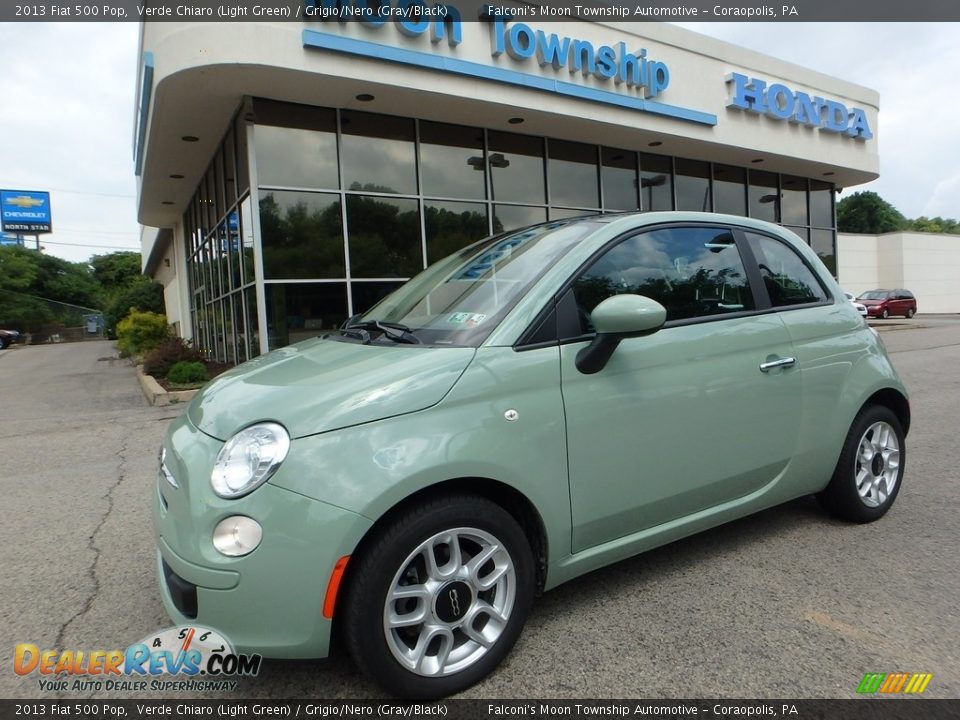 2013 Fiat 500 Pop Verde Chiaro (Light Green) / Grigio/Nero (Gray/Black) Photo #1