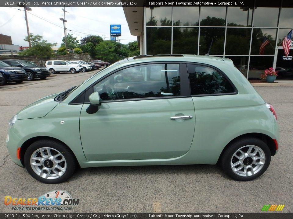 2013 Fiat 500 Pop Verde Chiaro (Light Green) / Grigio/Nero (Gray/Black) Photo #2