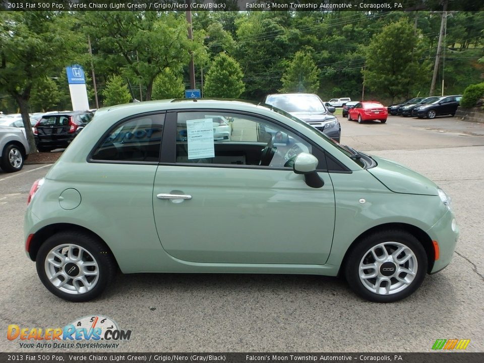 2013 Fiat 500 Pop Verde Chiaro (Light Green) / Grigio/Nero (Gray/Black) Photo #6