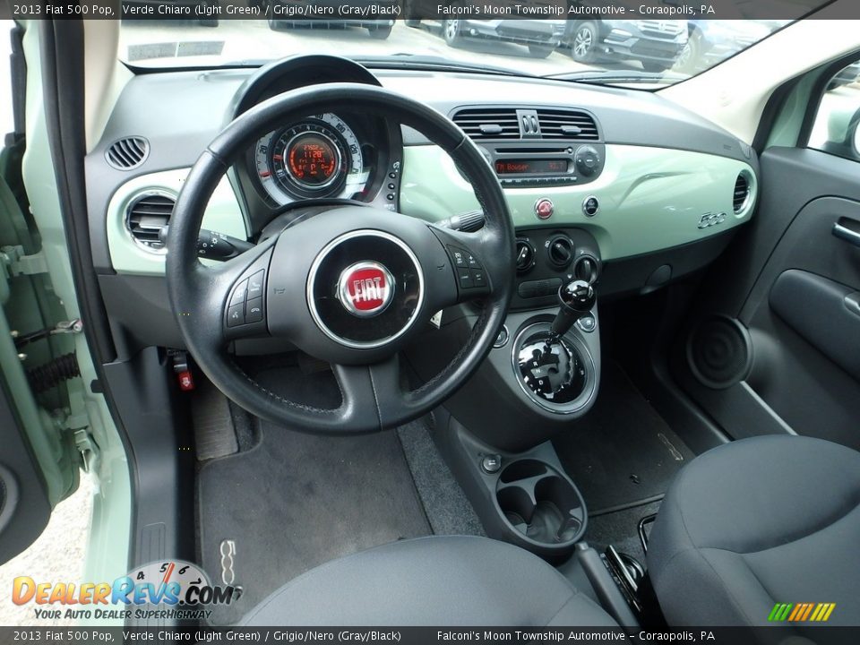 2013 Fiat 500 Pop Verde Chiaro (Light Green) / Grigio/Nero (Gray/Black) Photo #14