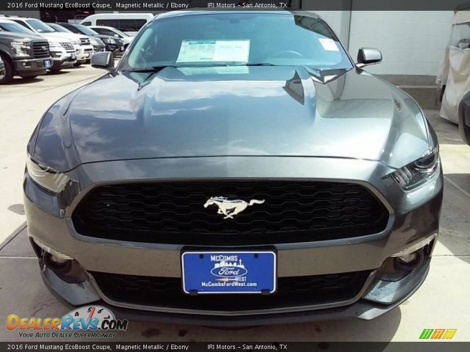 2016 Ford Mustang EcoBoost Coupe Magnetic Metallic / Ebony Photo #5