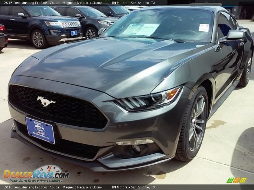 2016 Ford Mustang EcoBoost Coupe Magnetic Metallic / Ebony Photo #6
