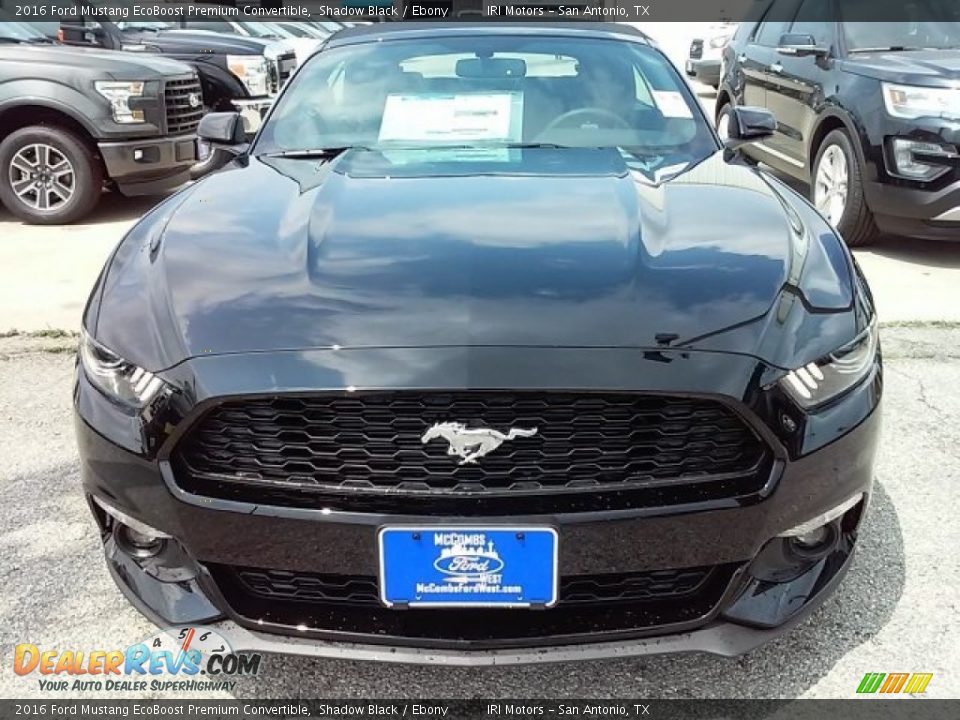 2016 Ford Mustang EcoBoost Premium Convertible Shadow Black / Ebony Photo #23