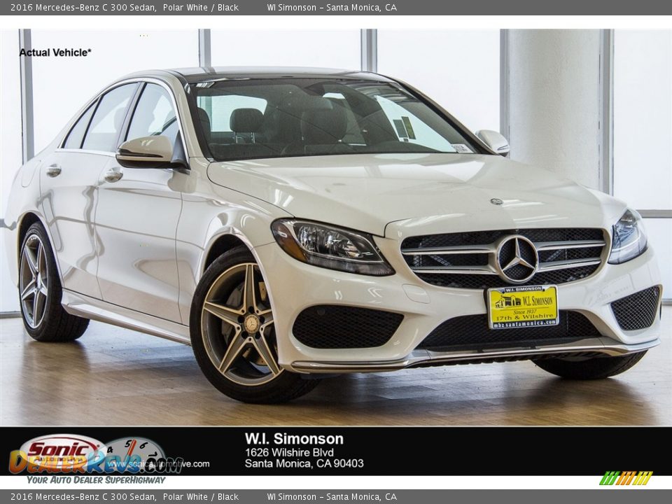 2016 Mercedes-Benz C 300 Sedan Polar White / Black Photo #1