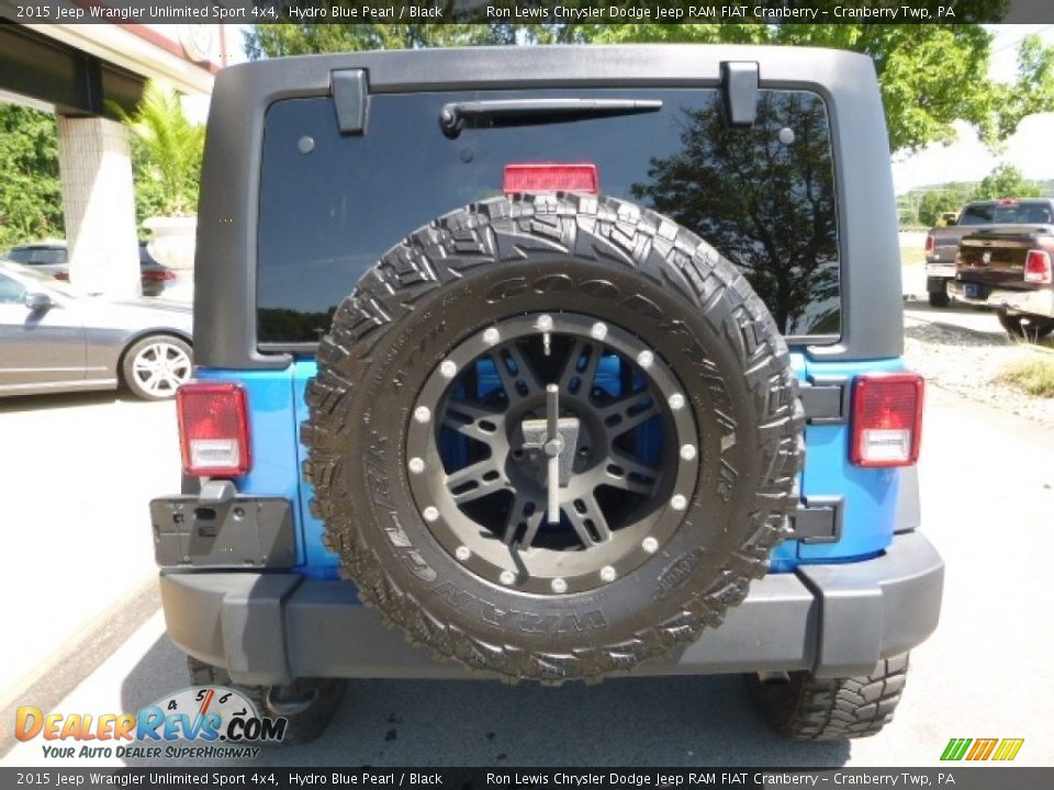 2015 Jeep Wrangler Unlimited Sport 4x4 Hydro Blue Pearl / Black Photo #8