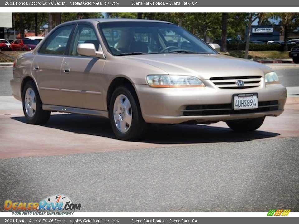 2001 Honda Accord EX V6 Sedan Naples Gold Metallic / Ivory Photo #1