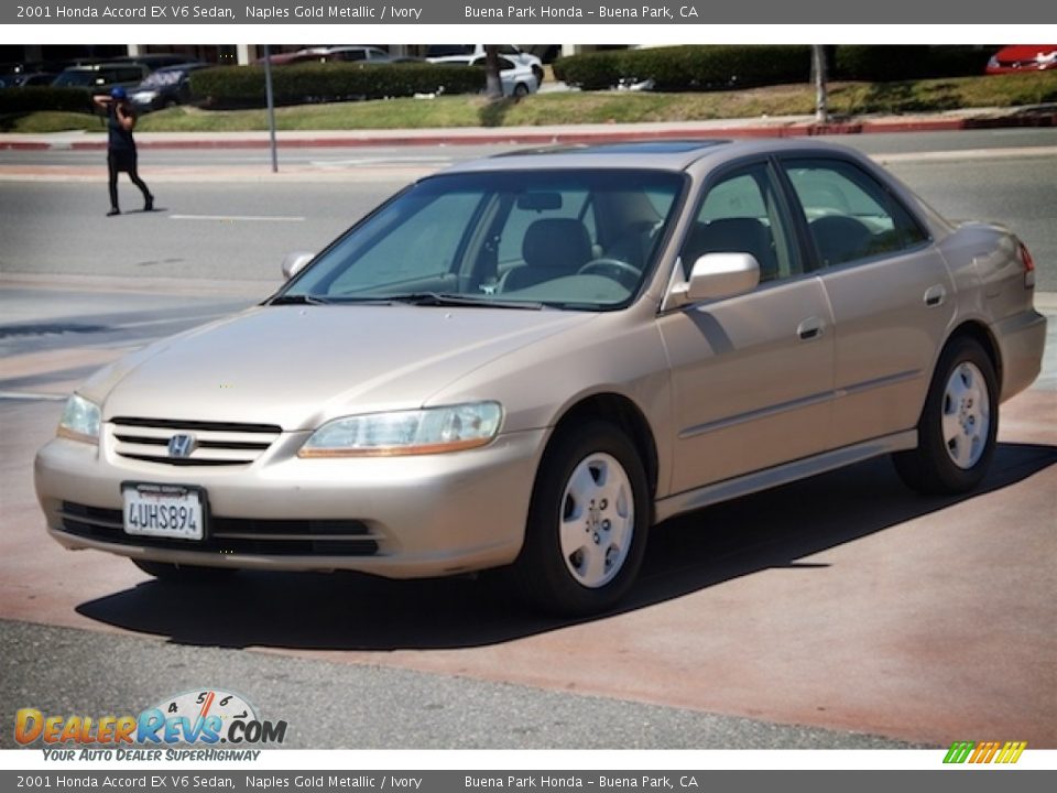 2001 Honda Accord EX V6 Sedan Naples Gold Metallic / Ivory Photo #8