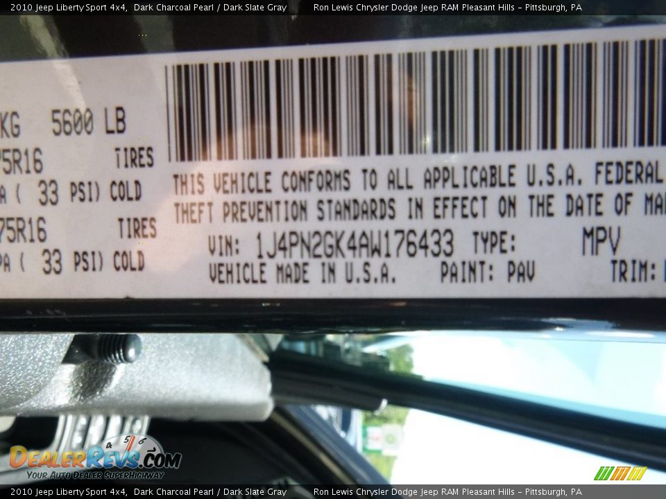 2010 Jeep Liberty Sport 4x4 Dark Charcoal Pearl / Dark Slate Gray Photo #15