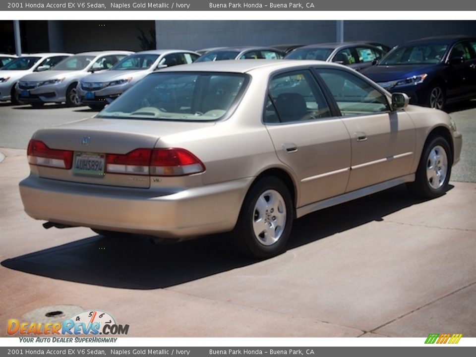 2001 Honda Accord EX V6 Sedan Naples Gold Metallic / Ivory Photo #11