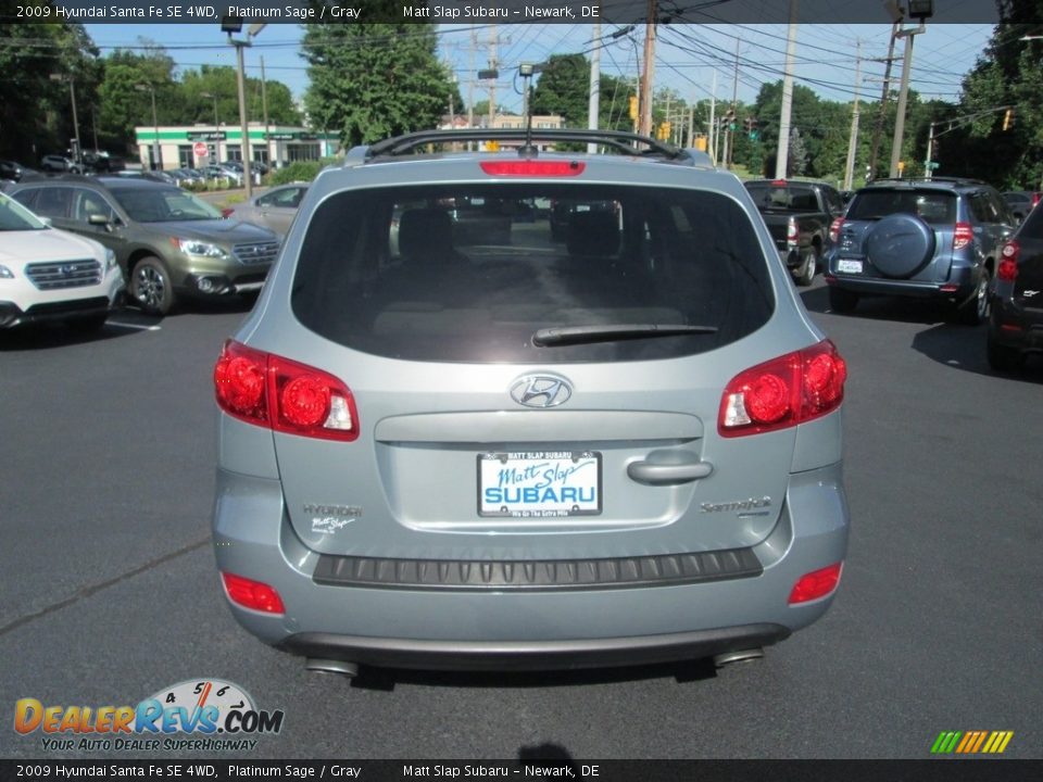 2009 Hyundai Santa Fe SE 4WD Platinum Sage / Gray Photo #7