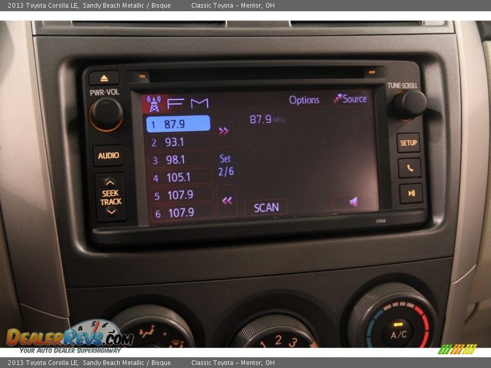 2013 Toyota Corolla LE Sandy Beach Metallic / Bisque Photo #9