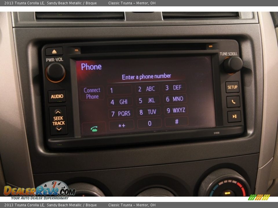 2013 Toyota Corolla LE Sandy Beach Metallic / Bisque Photo #10